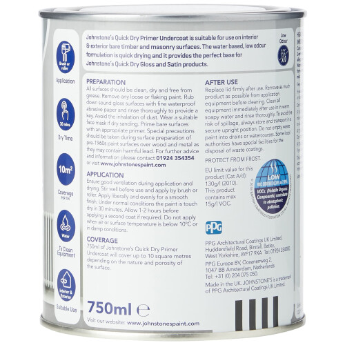 Johnstone's Johnstone's - Quick Dry Gloss Primer Undercoat - B 2