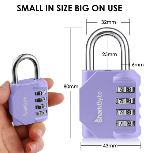 SharkByte 2 Pack Heavy Duty Combination Padlocks – 2