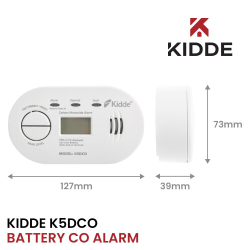 KIDDE Kidde 5DCO Digital Carbon Monoxide Alarm and Detec 1