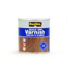 Rustins Quick Dry Varnish Clear Satin 1l-Fast-Drying Water-Based Wood Varnish; Durable Non-Yellowing Finish in Gloss, Satin or Matt for Indoor Use