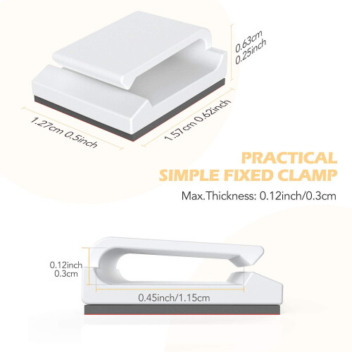 AGPTEK Cable Clips White Self Adhesive 60PCS, Wire 2