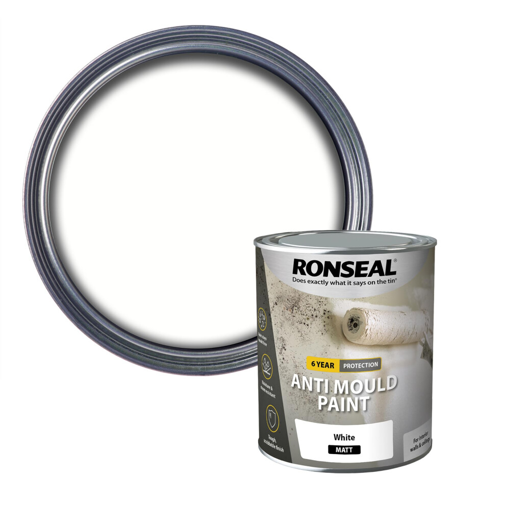 Ronseal Ampwm750 Anti Mould Paint White Matt 750Ml