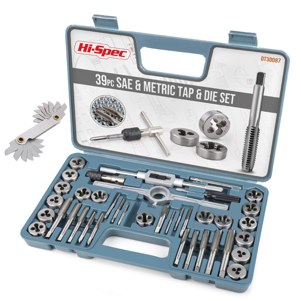 Hi-Spec 39Pc Imperial Sae & Metric Tap & Die Set. 82394141