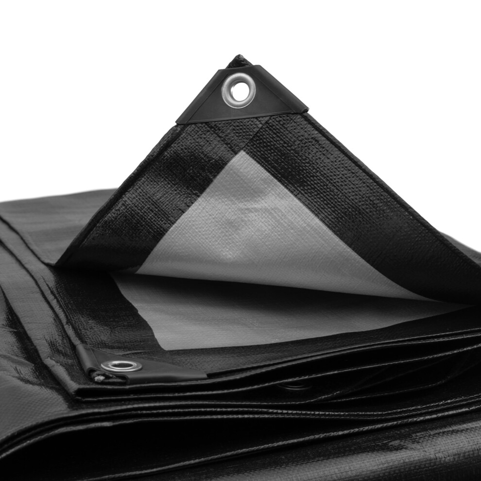 Cost Wise Waterproof Tough 240Gsm Black Tarpaulins 59430636