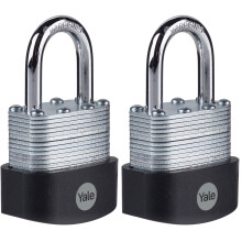 YALE - 6 Pack of Laminated Steel Padlocks (40mm) -