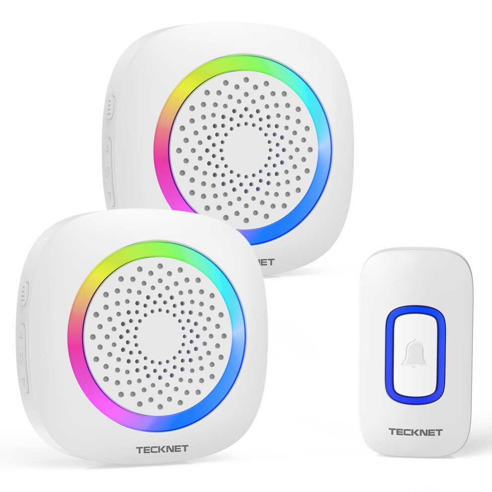 Tecknet Wireless Doorbell With 2 Portable Receiver