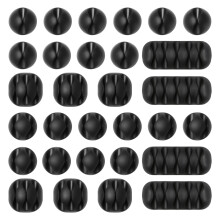 URAQT Cable Clips Holders, 30 Pcs Cable Tidy Clips