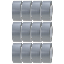 Crimson Starfish Silver Duct Tape | 12 Rolls of 48mm x 45m Gaffer Tape | Water Resistant Duct Tape | Adhesive Tape Multi-Use for Indoor/Outdoor | Str