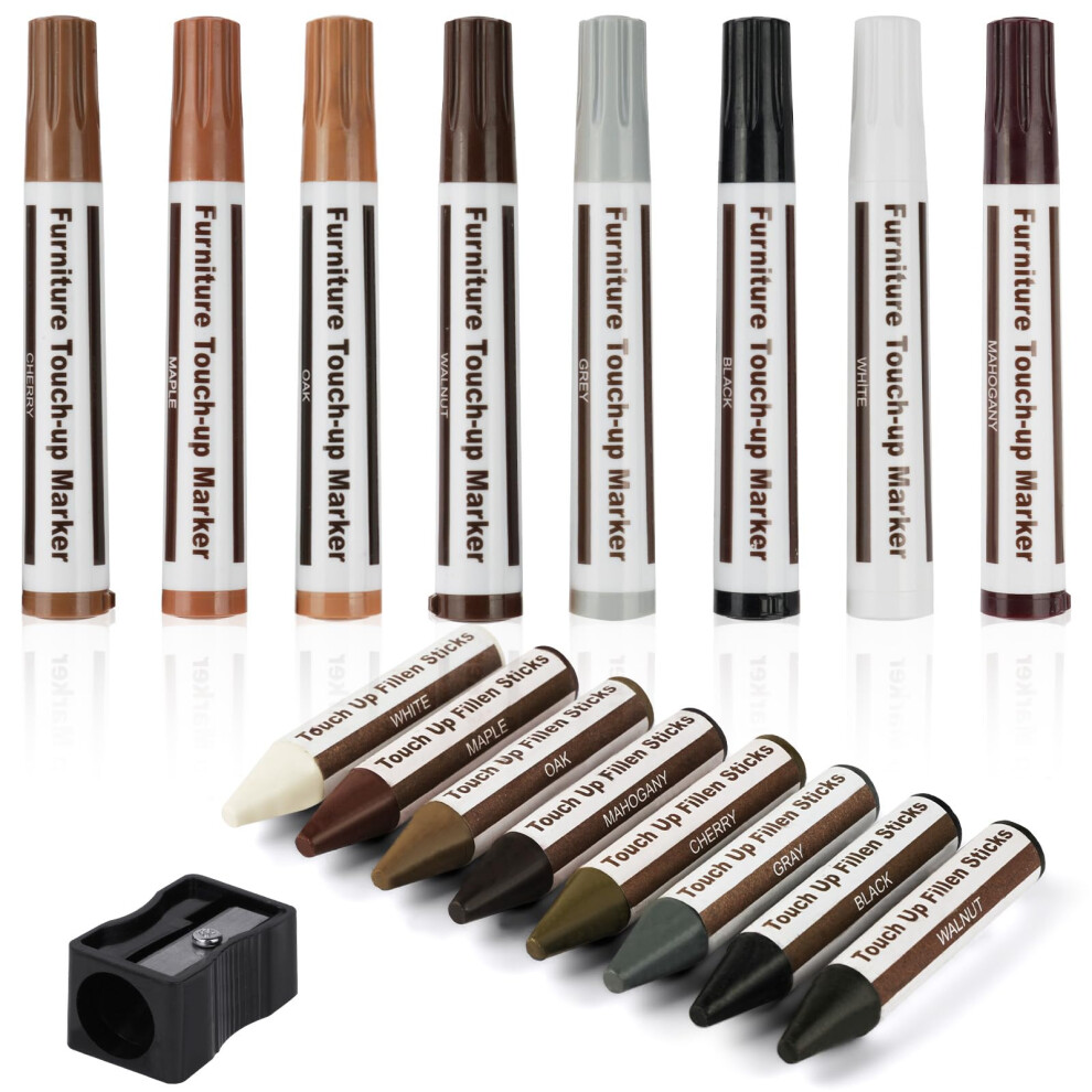 Acwoo Furniture Repair Kit Wood Markers Wax Sticks