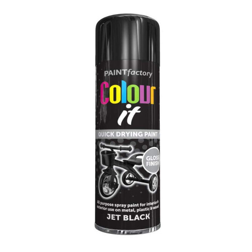 Paint Spray Can 250ml 'Black Gloss' General Purpose