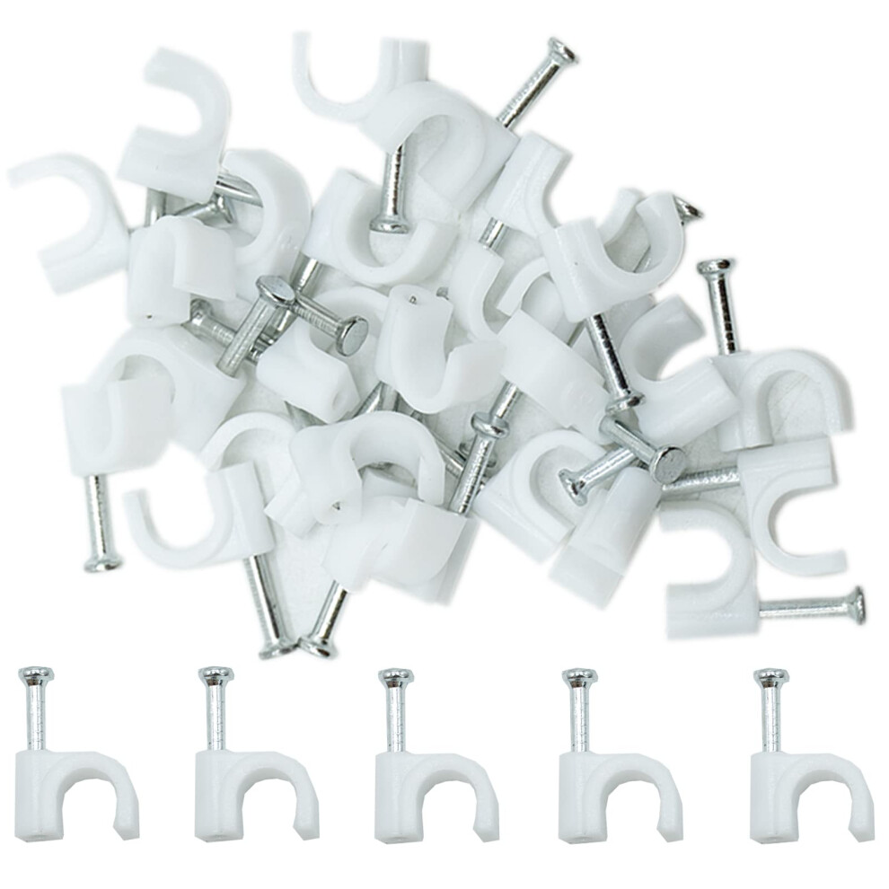 5Mm Round Cable Clips 100Pcs Assortment Cable Hold 69303937