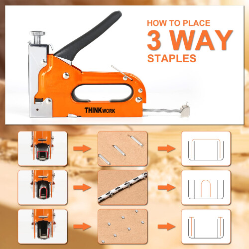 THINKWORK Staple Gun Heavy Duty with 900 Staples, 1