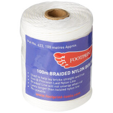Footprint Bricklayers Line - 100m Roll - Finely Braided Nylon - Made in Britain - White
