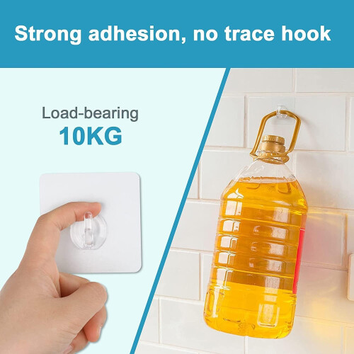 XWCHASA 20Pcs Self Adhesive Hooks, Magic Hooks Tra 2