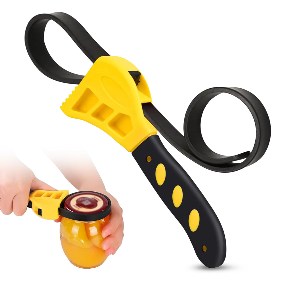 Jusjubr Rubber Strap Wrench, 600Mm Strap Pipe Adjustable, Multi-Purpose Rubber Wrench, Strap For Jar Opener, Pipes, Plumbing, Oil Filter, Shower Head, Water