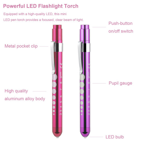 2 Pcs Pen Torch,Diagnostic Medical Penlight,Light 2