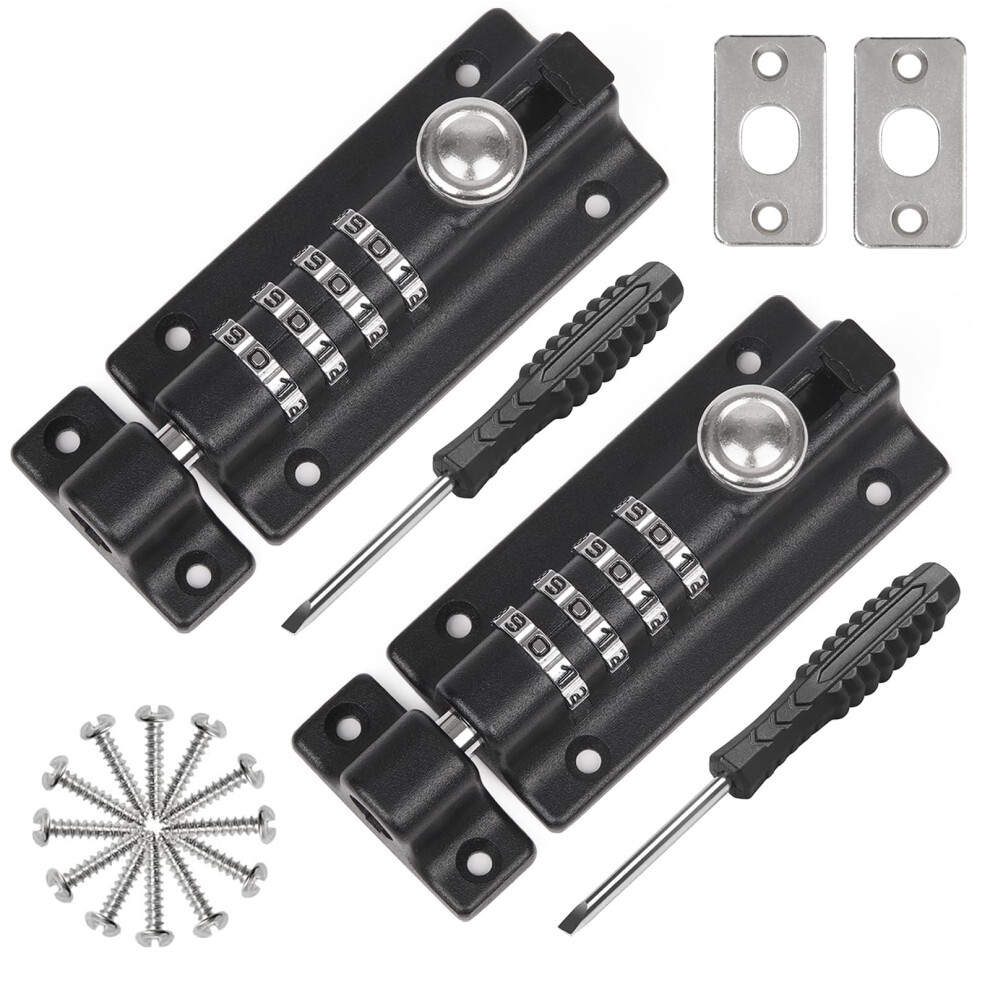 Weielt Digit Combination Locking Bolt, 4 Digit Sliding Lockable 120Mm Stainless Steel Silded Garden Gate Latch For Wooden Gates, Gate Door Bolt Lock 43068692