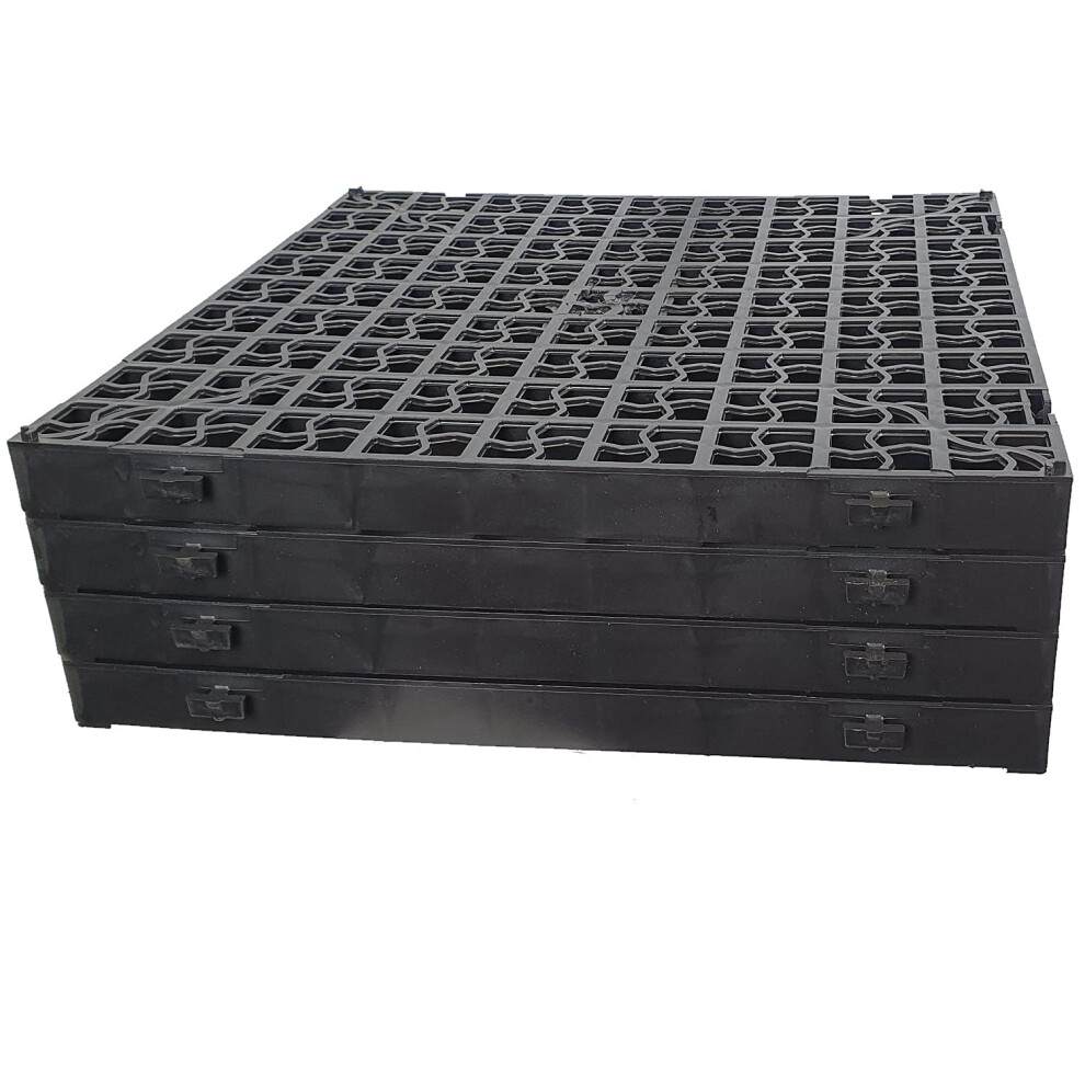 Srendi 4 X Black Plastic Paving Driveway Grid Turf 36818945
