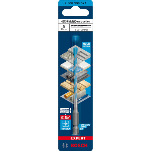 Bosch Bosch 1x EXPERT HEX-9 MultiConstruction Drill Bit 1