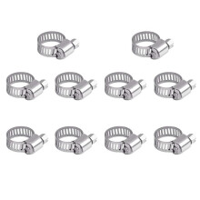 10Pcs Hose Clips 10-16mm Jubilee Clips Adjustable
