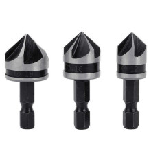 Gasea 3pcs 1/4 Inch Hex Shank 5 Flute 90 Degree Ch