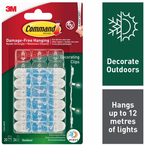 Command Outdoor Clips for Hanging Christmas Decora 1