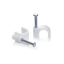 RosenetSys 6mm (approx ¼in.) White Round Cable Cli