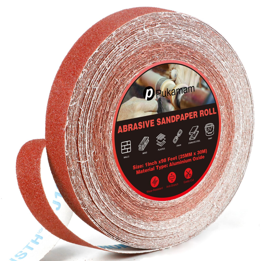 Emery Cloth Roll Set, Sandpaper Roll, 30 M 80 Grit 57697635