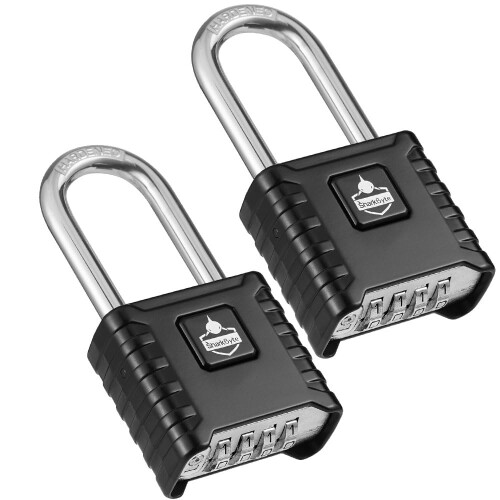SharkByte 2 Pack Long Shackle Combination Padlocks