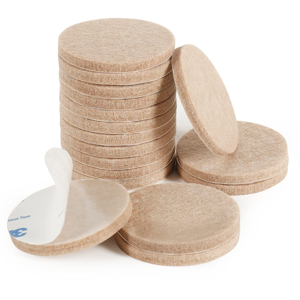 Furniture Pads Floor Protector,18 Pcs 50Mm Felt Chair Feet Pads 5Mm Thick Sliders To Protect Your Wood Floors(Beige) 10981627
