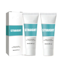 Hair Straightening Cream with Silk and Gloss Protein for Curly Hair, Instant Frizz Smoothing (2PC)