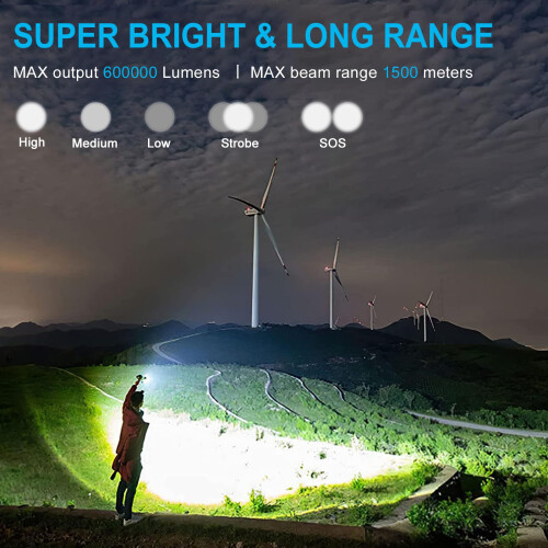 Glarylight Torches Led Super Bright 600000 Lux, 10 1