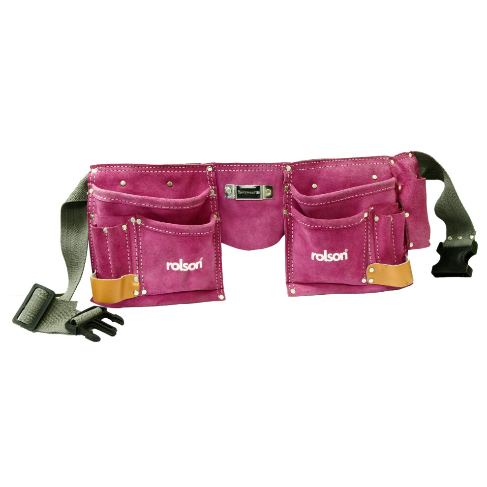 Rolson 68630 Double Leather Tool Pouch Pink