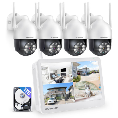 Jennov 5MP PTZ Wireless CCTV Camera System With 10