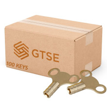 GTSE Bulk Box of 100 Brass Radiator Keys, Radiator Bleed Key, Radiator Bleed Valve Key, Clock Type Radiator Key, for Bleeding and Air Vent, Key to Bl