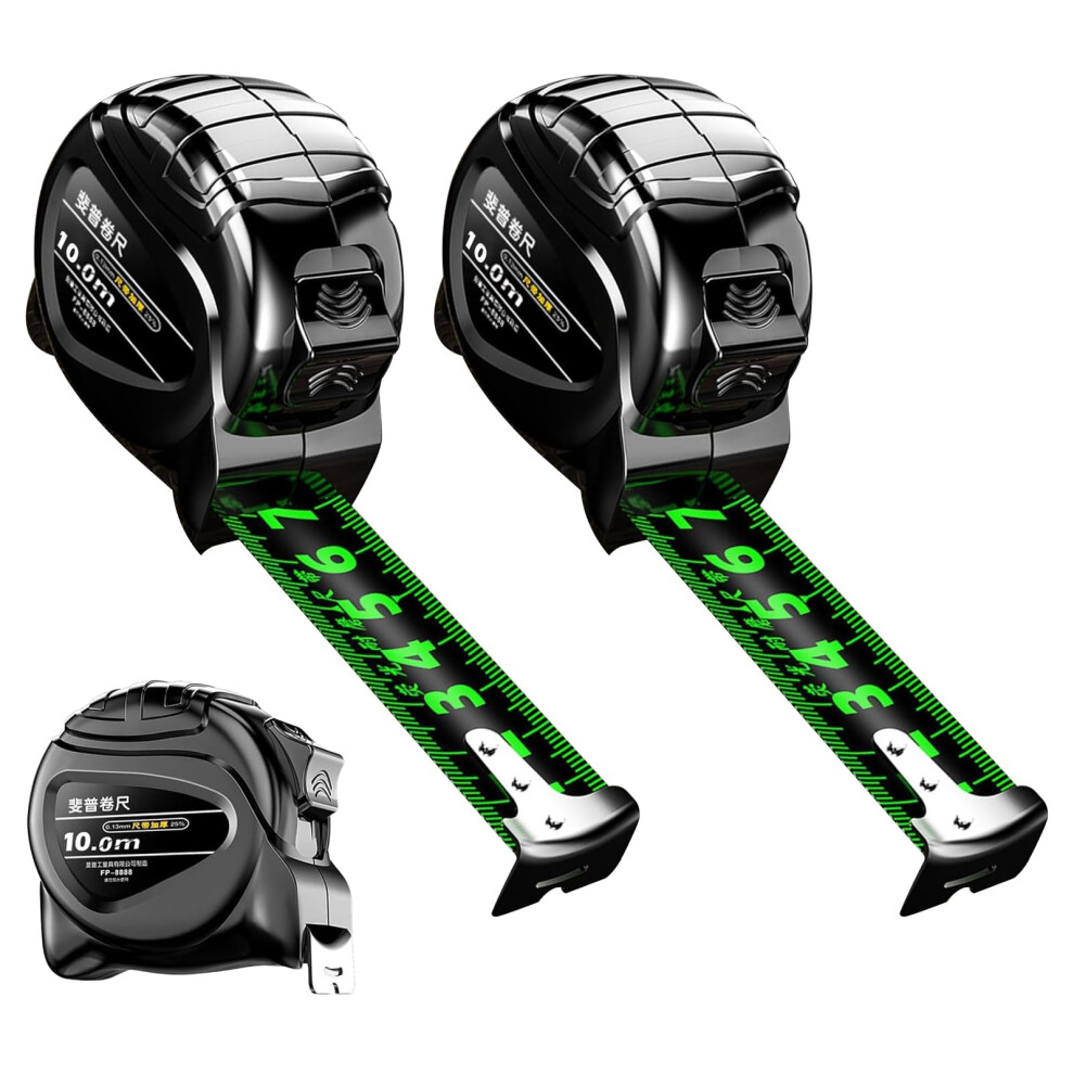 2 Pack 10M/32.8Ft Tape Measure, Width 25Mm Fluores 93498265