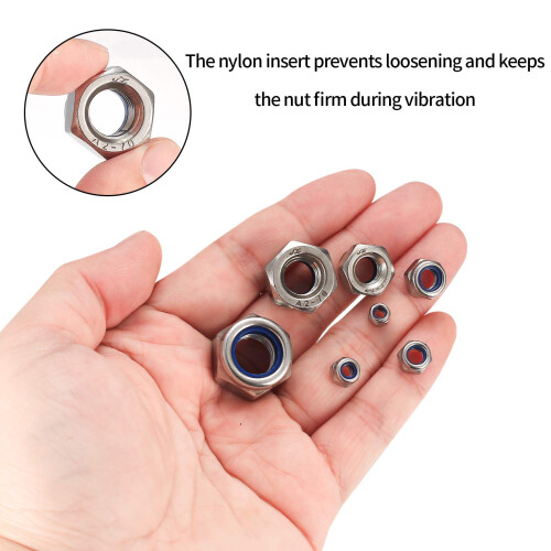 165 Pcs Locknut Assortment, Stainless Steel Lock N 2