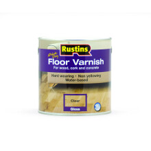RUSTINS Floor Varnish Clear 2.5L Gloss - Fast-Drying Floor Protection for Interior Wood – Easy Application with Tough, Long-Lasting Clear Finish