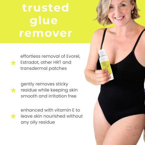 Nudi HRT Patch Adhesive Remover Spray and Nudi Pad 1