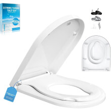 Family Toilet Seat Soft Close,with Built-in Child Seat 2-in-1,Quick Release Function and Soft Close-Easy Assembly Toilet Lid Made of Upgradeplast Toi