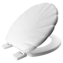 BEMIS Shell Ultra-Fix White Wooden Toilet Seat Wit