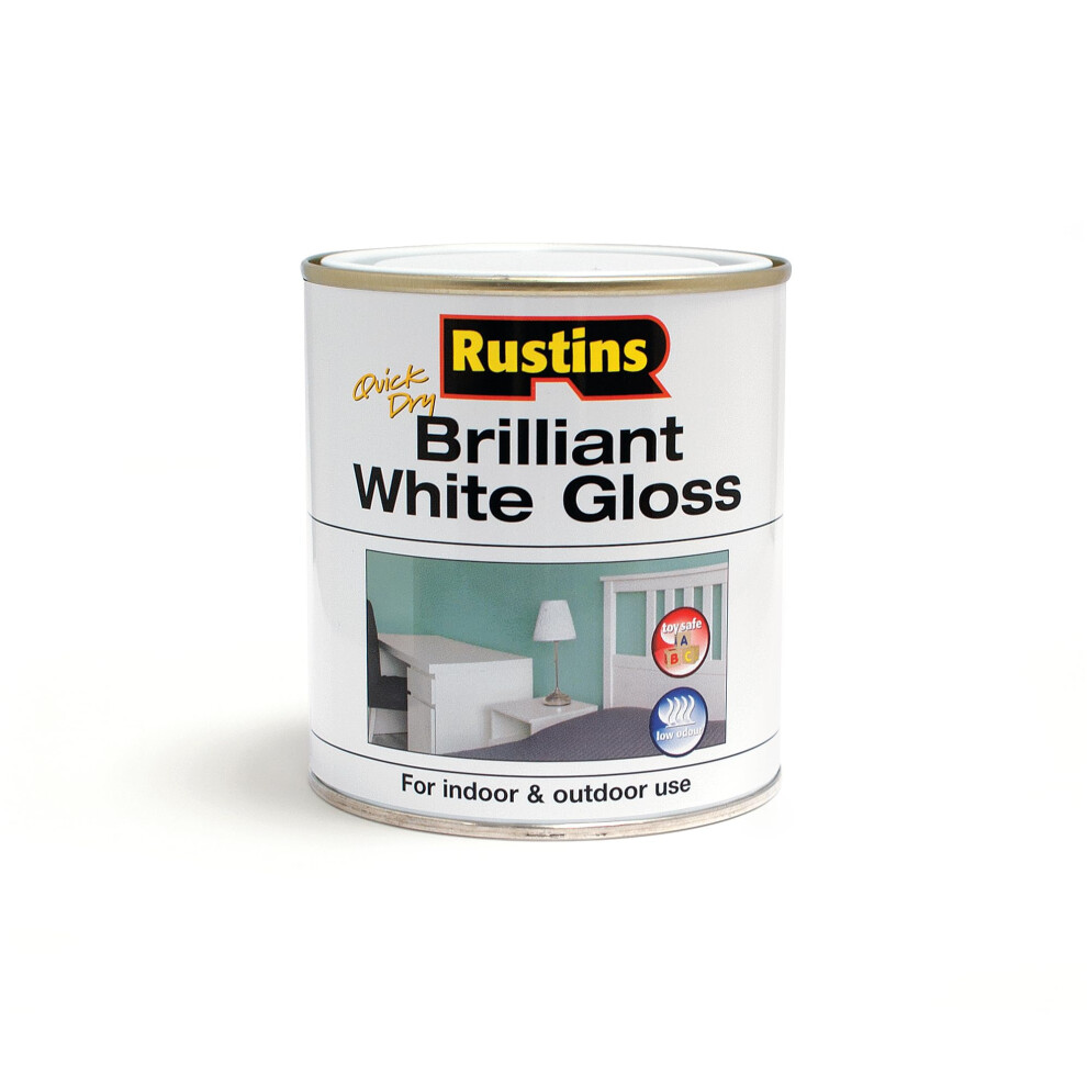 Rustins Brilliant Gloss Paint 500Ml White