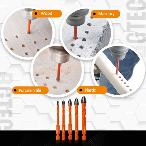 BGTEC Masonry Drill Bits Set - 10pcs 8mm Tungsten 2