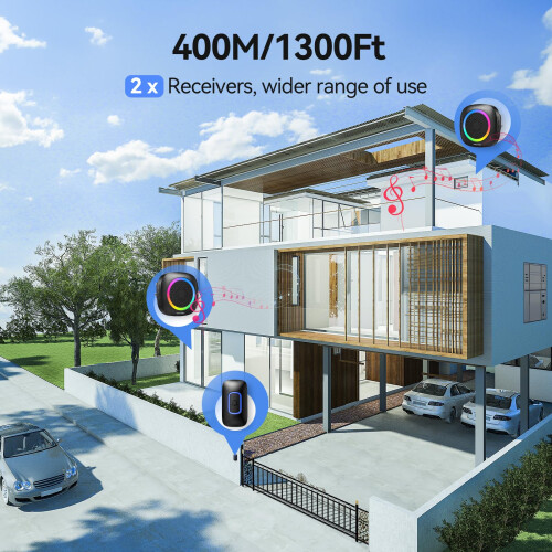 TeckNet TECKNET Wireless Doorbell, Plug in Door Bells Wire 2
