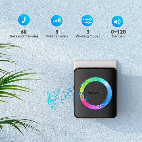 TeckNet TECKNET Wireless Doorbell with 2 Push Buttons 2 Re 1