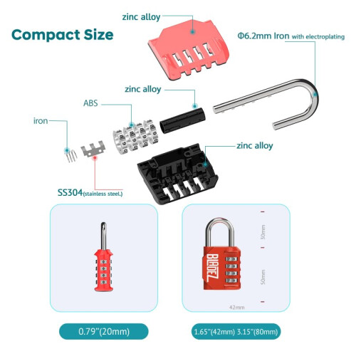 Bladez Combination Padlock with Code, Heavy Duty 4 2