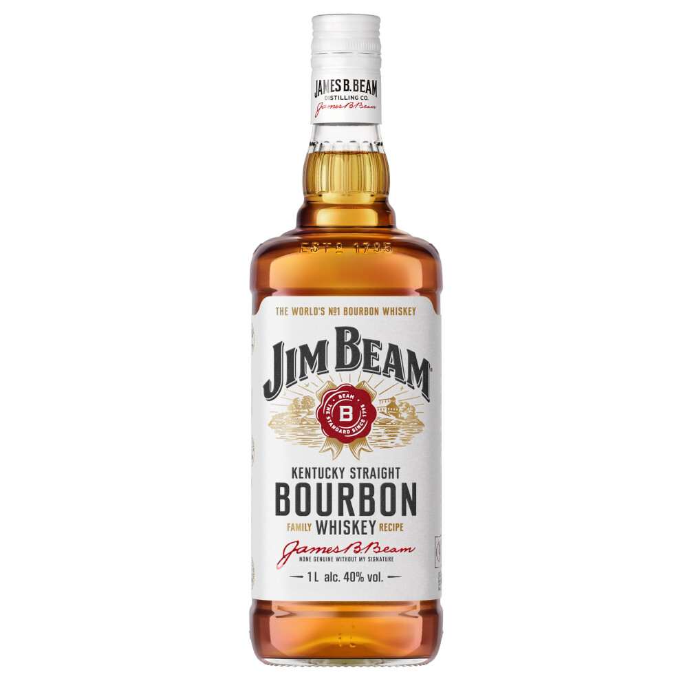 Jim Beam Kentucky Bourbon Whiskey 1L White