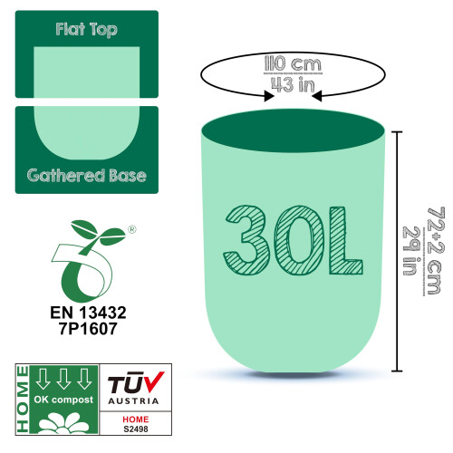 Greener Walker 30L-30Bags 100% Compostable Biodegradable Bin 2