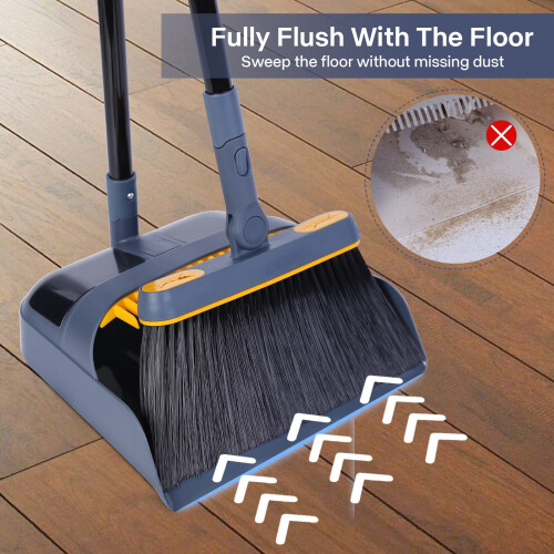 JEHONN Dustpan and Brush Set Long Handled, 1