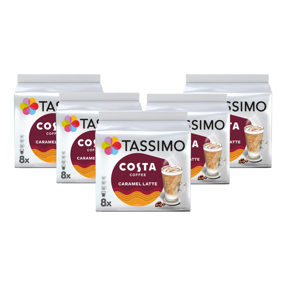 Tassimo Costa Caramel Latte Coffee Pods X8